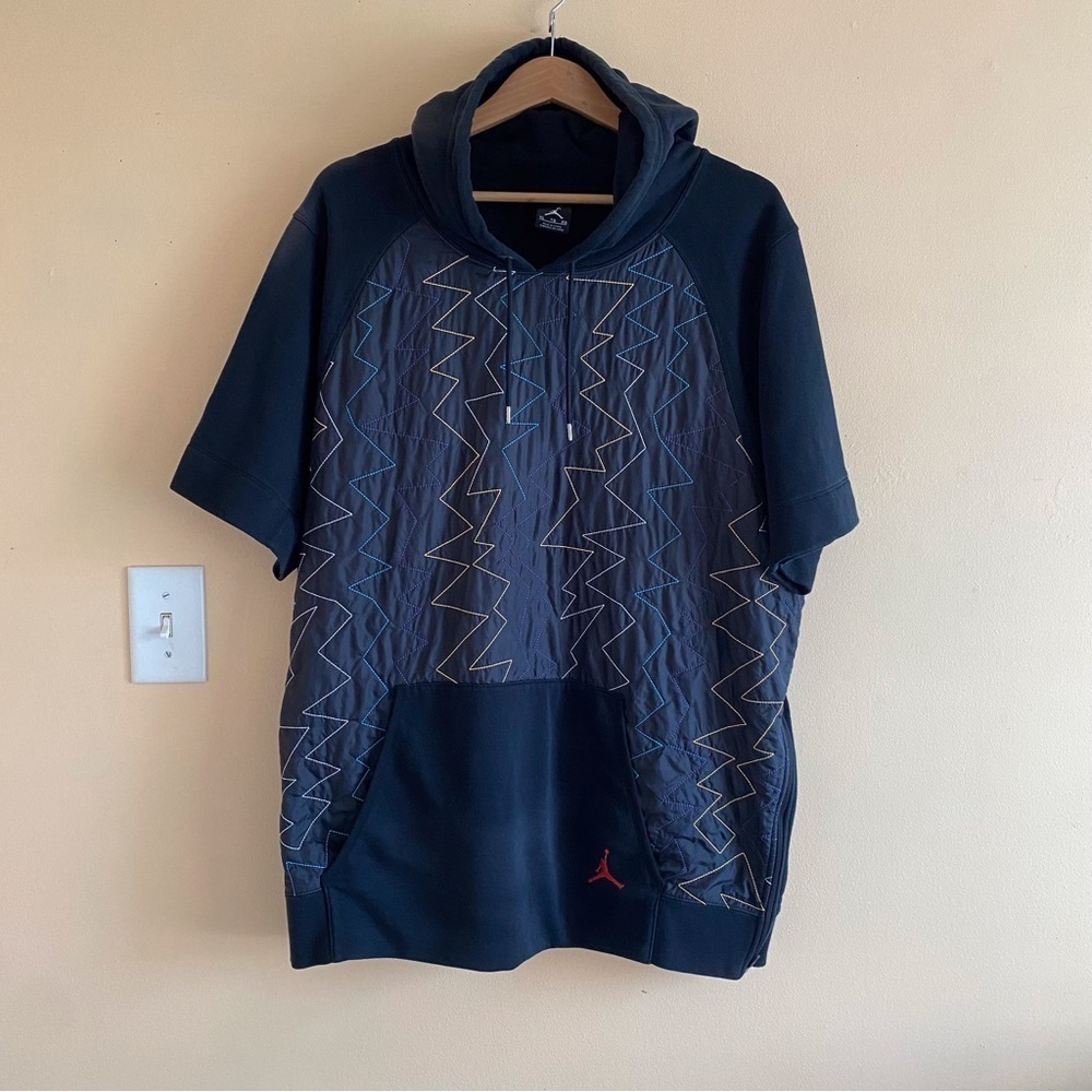 Nike Air Jordan VII Hoodie Mens Medium Navy Embroidered Jumpman Pullover Hoodie - Picture 2 of 16